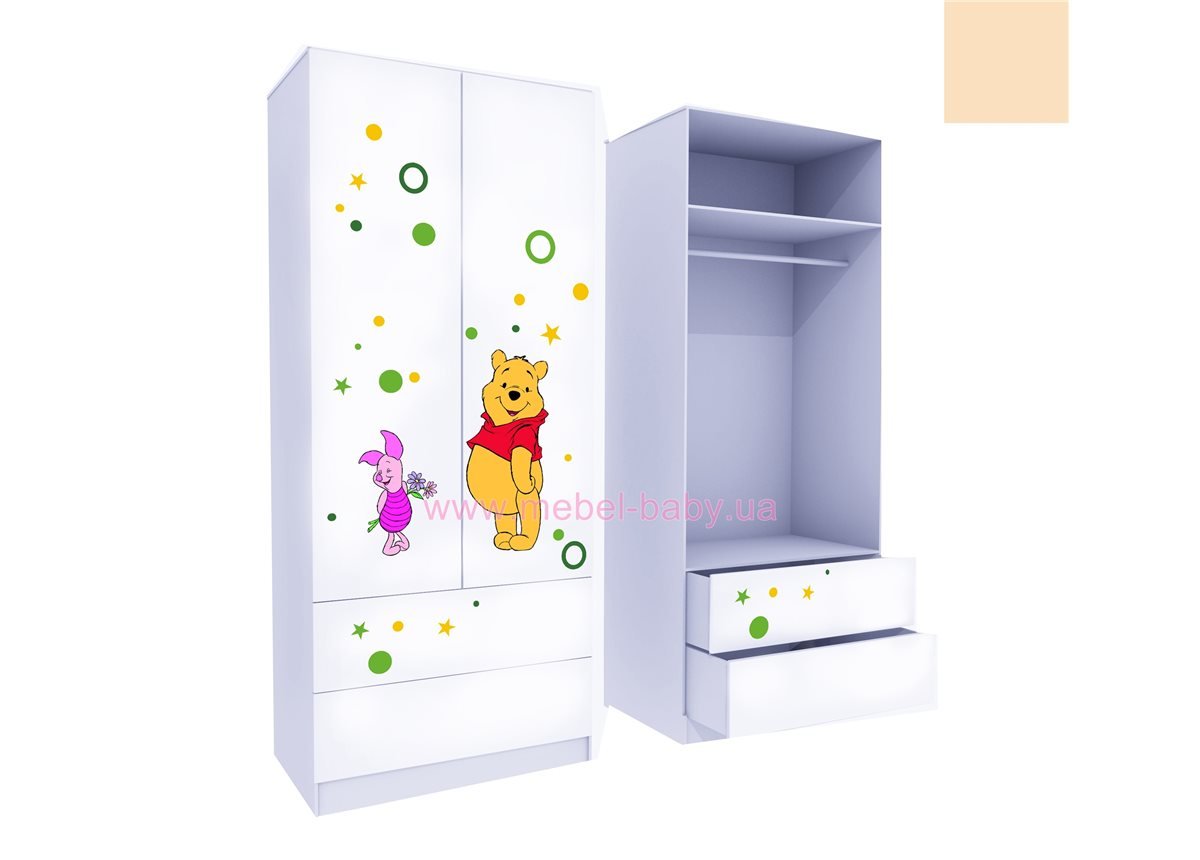 Шкаф с двумя ящиками верх для одежды Винни 2 211x90x50