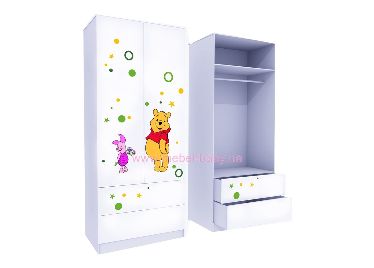 Шкаф с двумя ящиками верх для одежды Винни 2 211x80x50