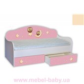 Кроватка диванчик Совушки на розовом MebelKon 80х190 Розовый