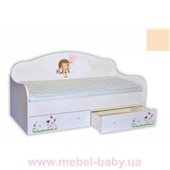 Кроватка диванчик Лето с сердечком MebelKon 80х160 Белый