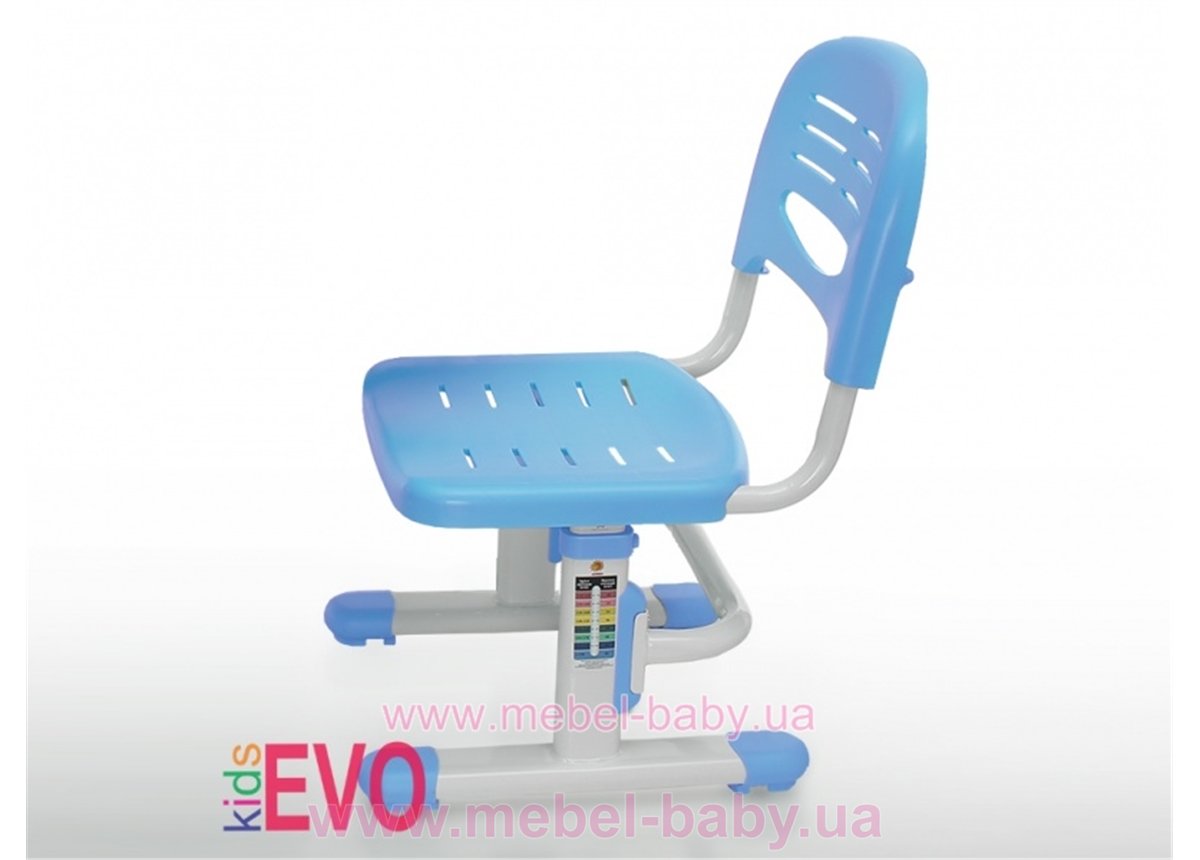 Стульчик Evo-kids EVO-301 BL (арт.EVO-301 BL) белый металл / сиденье,спинка,накладки-голубые