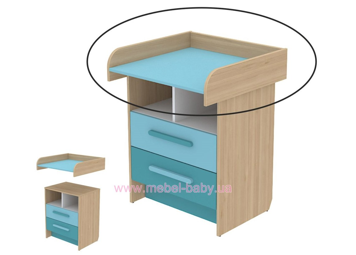 Пеленатор кв-09-2 Акварели Бирюзовые Briz 72 см 