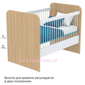 Не качающаяся кроватка для новорожденных Акварели кв-50  Бирюзовые Briz Коричневый 60х120