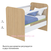 Не качающаяся кроватка для новорожденных Акварели кв-50 Зеленые Briz Коричневый 60х120