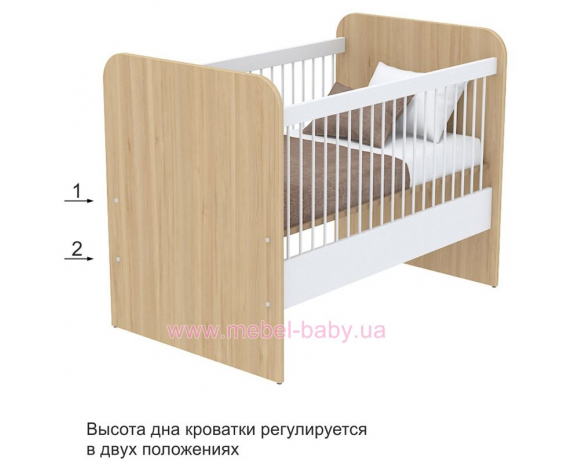 Не качающаяся кроватка для новорожденных Акварели кв-50 Briz Коричневый 60х120