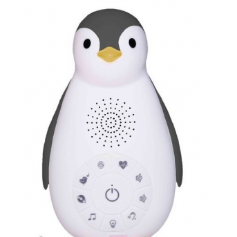 ZOE (ЗОЕ) Пингвинёнок - Ночничок и музыкальный бокс с  Bluetooth  в одном  с автоматическим отключением  (серый)