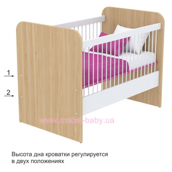 Не качающаяся кроватка для новорожденных Акварели кв-50 Розовые Briz Коричневый 60х120