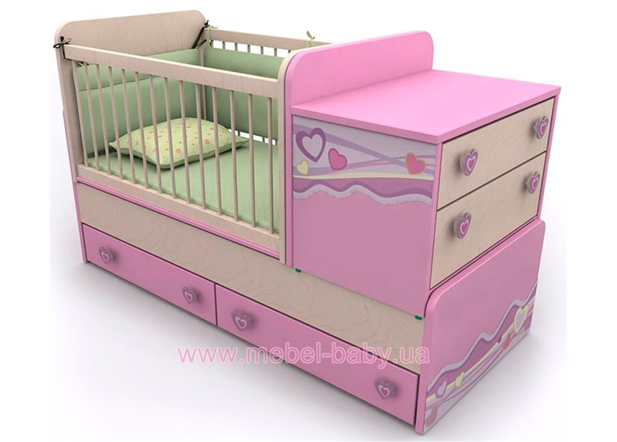 Кроватка-трансформер для новорожденных Pn-30 Briz 70x120