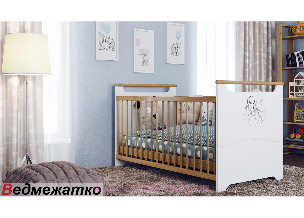 Кроватка-трансформер для новорожденных Венгер "Ведмежатко" 70х140