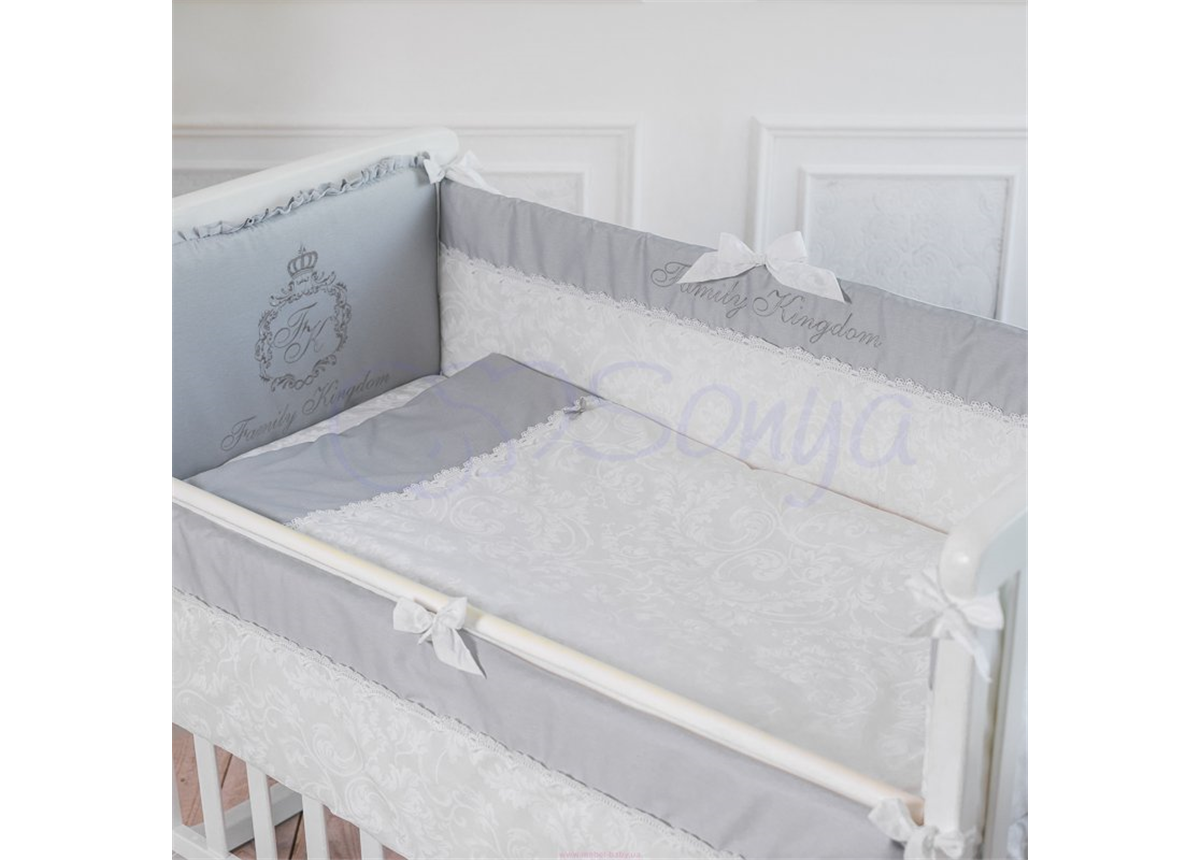 Спальный комплект постельного белья Family Kingdom серый 