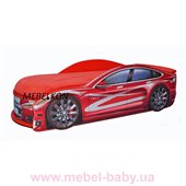 Кровать машина Тесла 80х180 с подъемным механизмом с матрасом и спойлером MebelKon
