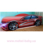 Кровать машина Тесла 80х180 с подъемным механизмом с матрасом и спойлером MebelKon