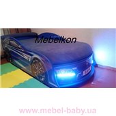 Кровать машина BMW 70х155 без подъемного механизма с матрасом и спойлером MebelKon