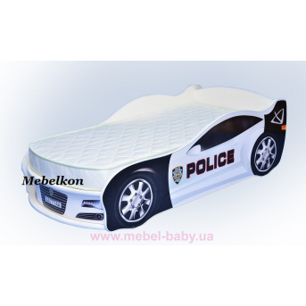 Кровать машина Ягуар Полиция 70х150 без подъемного механизма MebelKon