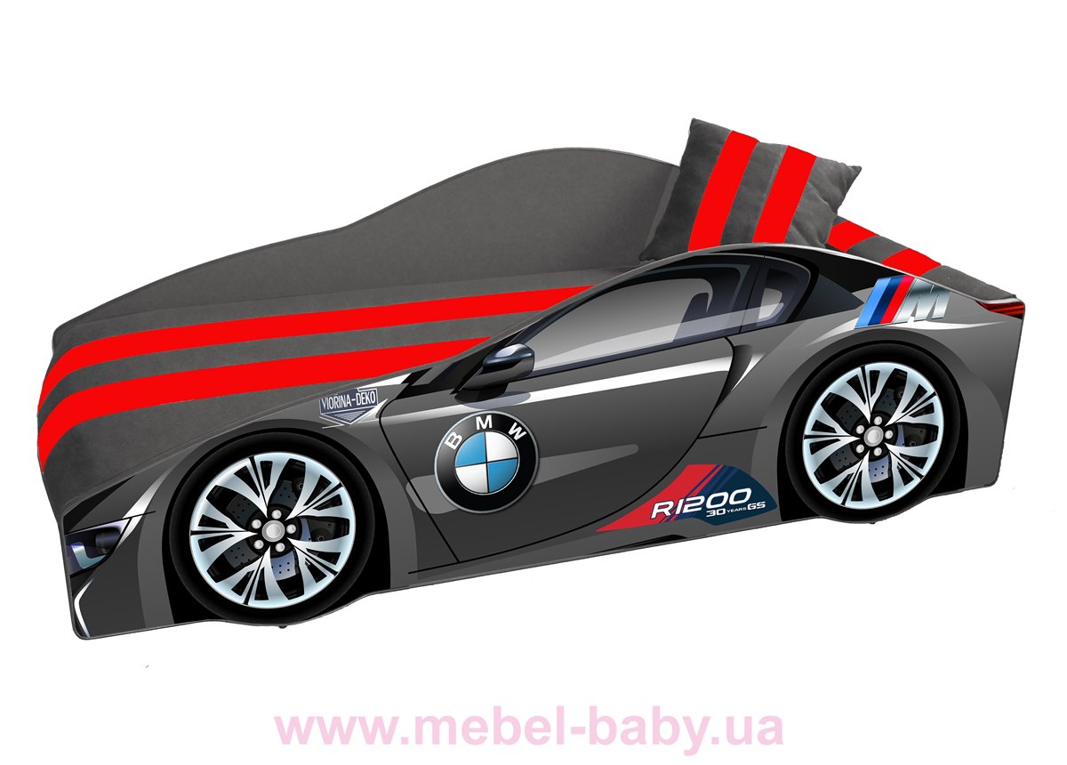 Кровать-машина BMW E-1 Элит Viorina-Deko 70x150 мягкий спойлер + подушка + ящик