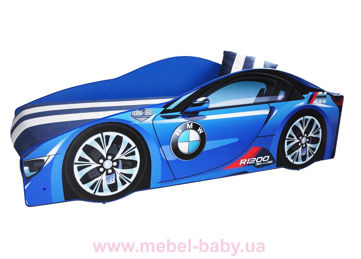 Кровать-машина BMW E-1 Элит Viorina-Deko 80x170 мягкий спойлер + подушка + газлифт