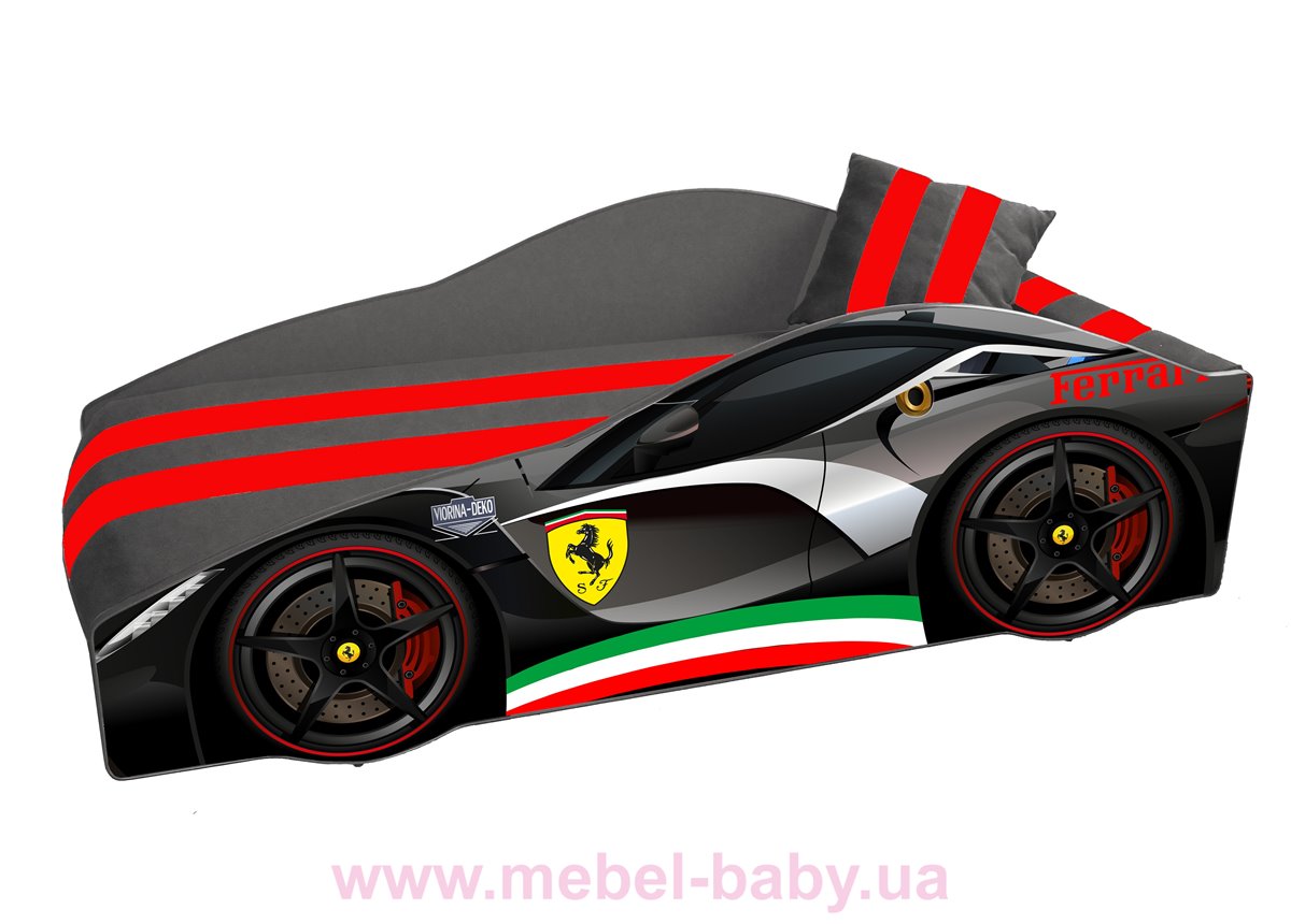 Кровать-машина Ferrari E-2 Элит Viorina-Deko 80x170 мягкий спойлер + подушка