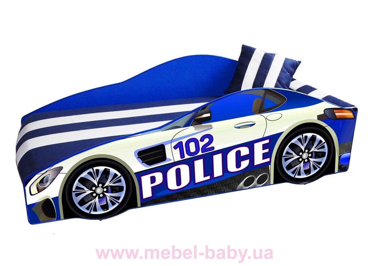 Кровать-машина MC E-8 Police Элит Viorina-Deko 70х150 мягкий спойлер + подушка