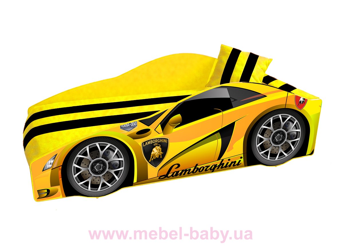 Кровать-машина Lamborghini E-3 Элит Viorina-Deko 70x150 мягкий спойлер + подушка