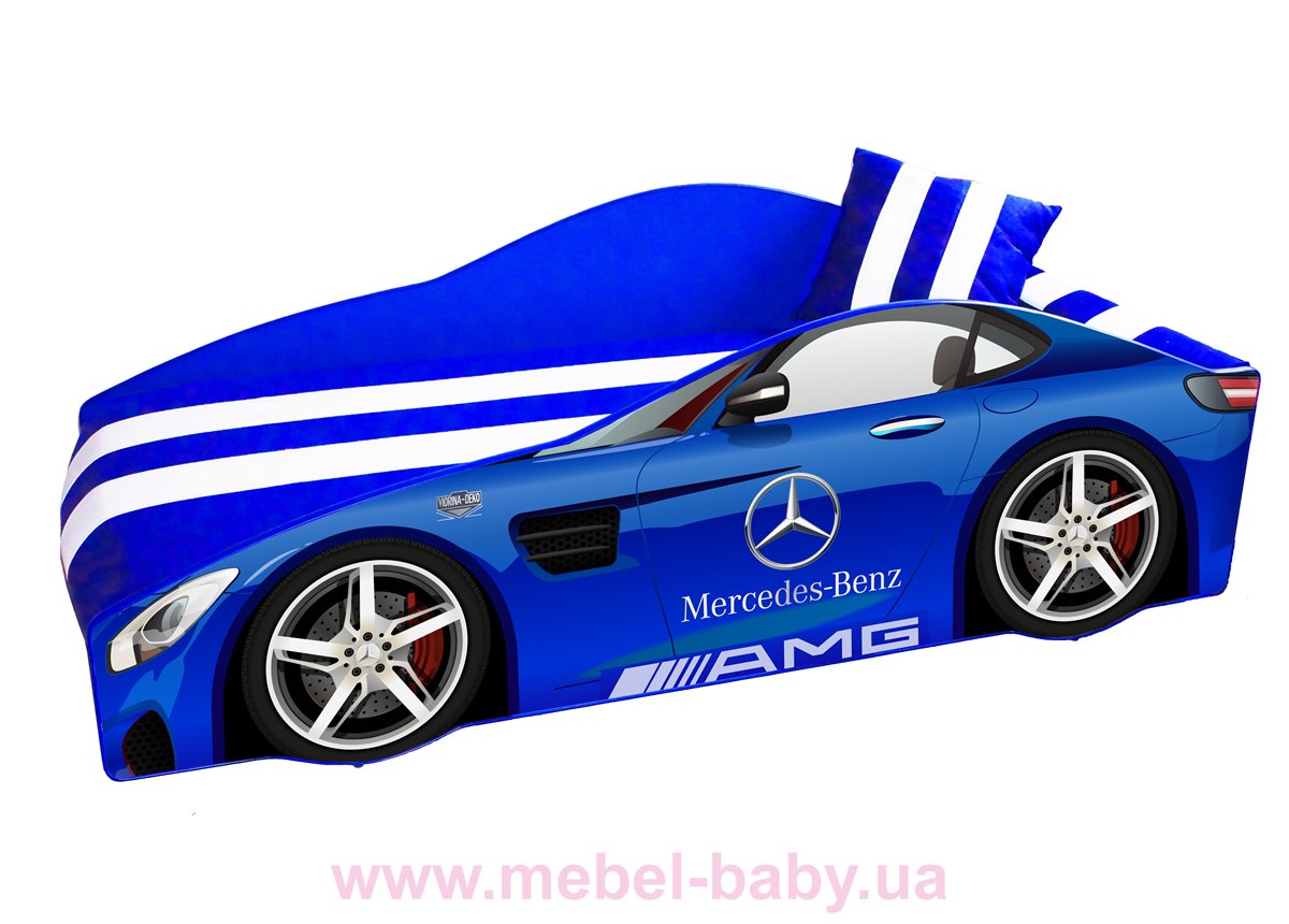 Кровать-машина Mercedes E-4 Элит Viorina-Deko 70х150 мягкий спойлер + подушка + ящик