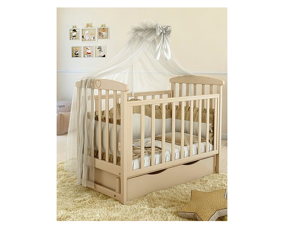 Кроватка детская LUX 7 МДФ мишка 3д Angelo 1200x600 крем Кроватка детская LUX 7 МДФ мишка 3д Angelo 1200x600 крем