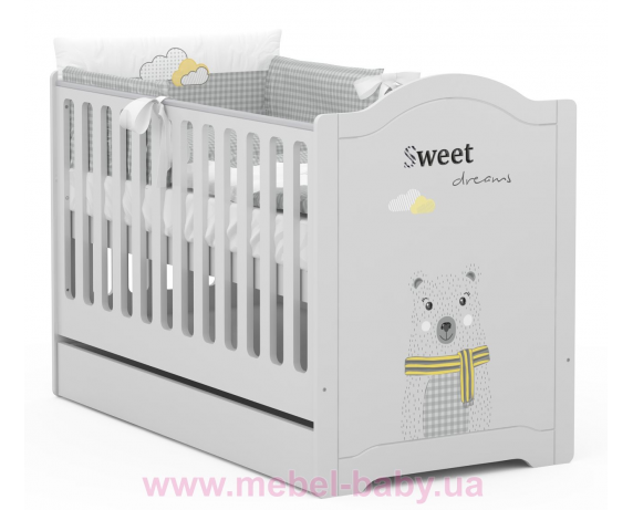 Не качающаяся кроватка для новорожденных RE 140 Серия Vibe 518 Meblik 70x140 Серый Не качающаяся кроватка для новорожденных RE 140 Серия Vibe 518 Meblik 70x140 Серый