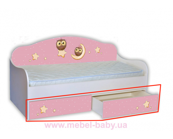 Ящики к кровати-диванчику Совушки на розовом MebelKon