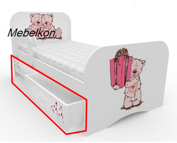 Ящики к кровати стандарт Мишка с Подарком MebelKon