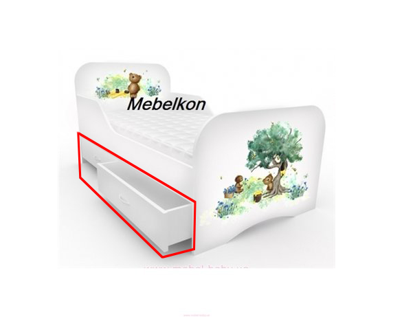 Ящики к кровати стандарт с цельным бортиком Мишка коричневый MebelKon
