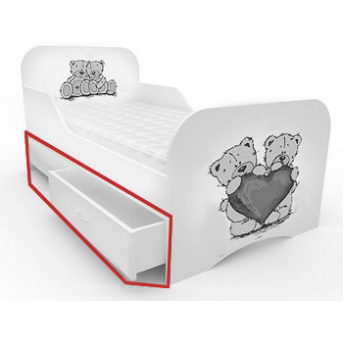 Ящики к кровати стандарт с цельным бортиком  Мишки серые MebelKon