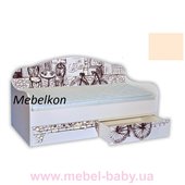 Кроватка диванчик Винтаж с ящиком и бортиком MebelKon 80х160