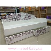 Кроватка диванчик Винтаж с ящиком и бортиком MebelKon 80х170