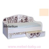 Кроватка диванчик Винтаж с ящиком и бортиком MebelKon 80х170