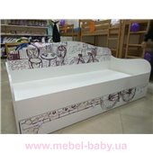 Кроватка диванчик Винтаж с ящиком и бортиком MebelKon 80х190