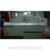 Кроватка диванчик Китти с ящиком и бортиком MebelKon 80x160