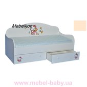 Кроватка диванчик Китти с ящиком и бортиком MebelKon 80x160