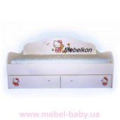 Кроватка диванчик Китти с ящиком и бортиком MebelKon 80x190