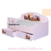 Кроватка диванчик Король Лев с ящиком и бортиком MebelKon 80x160