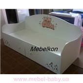 Кроватка диванчик Мишки с ящиком и бортиком MebelKon 80x170