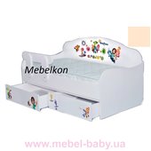 Кроватка диванчик Фиксики с ящиком и бортиком MebelKon 80x160