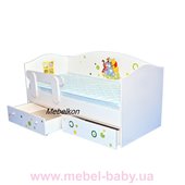 Кроватка домик Винни 2 с ящиком и бортиком MebelKon 160x80