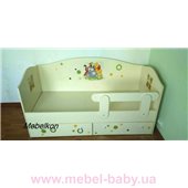 Кроватка домик Винни 2 с ящиком и бортиком MebelKon 160x80