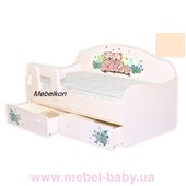 Кроватка диванчик Мишки 2 с ящиком MebelKon 80x170