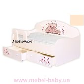 Кроватка диванчик Мишки с бортиком MebelKon 80x170