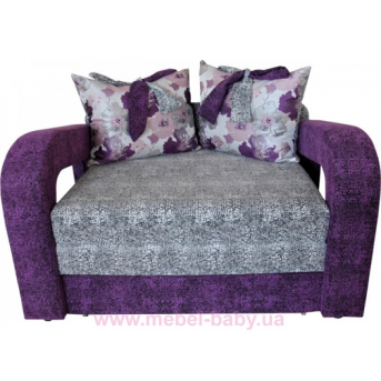 Диван красивая раскладная малютка барби с подлокотниками и бантами на подушках Ribeka фиолетово-серый 