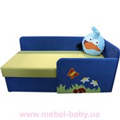 Детский угловой диванчик с бортиком энгри бёрдс синий Ribeka 