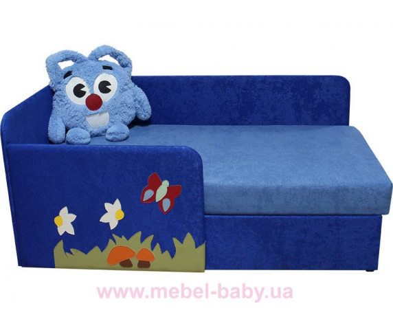 Детский угловой диванчик с бортиком смешарик крош Ribeka синий