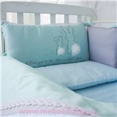 Набор постельного белья Зайчики голубой (7 предметов) Маленькая Соня
