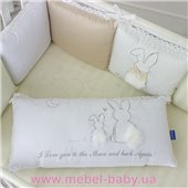 Набор постельного белья Зайчики молочный (7 предметов) Маленькая Соня