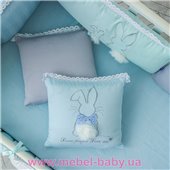 Набор постельного белья Зайчики голубой (7 предметов) Маленькая Соня
